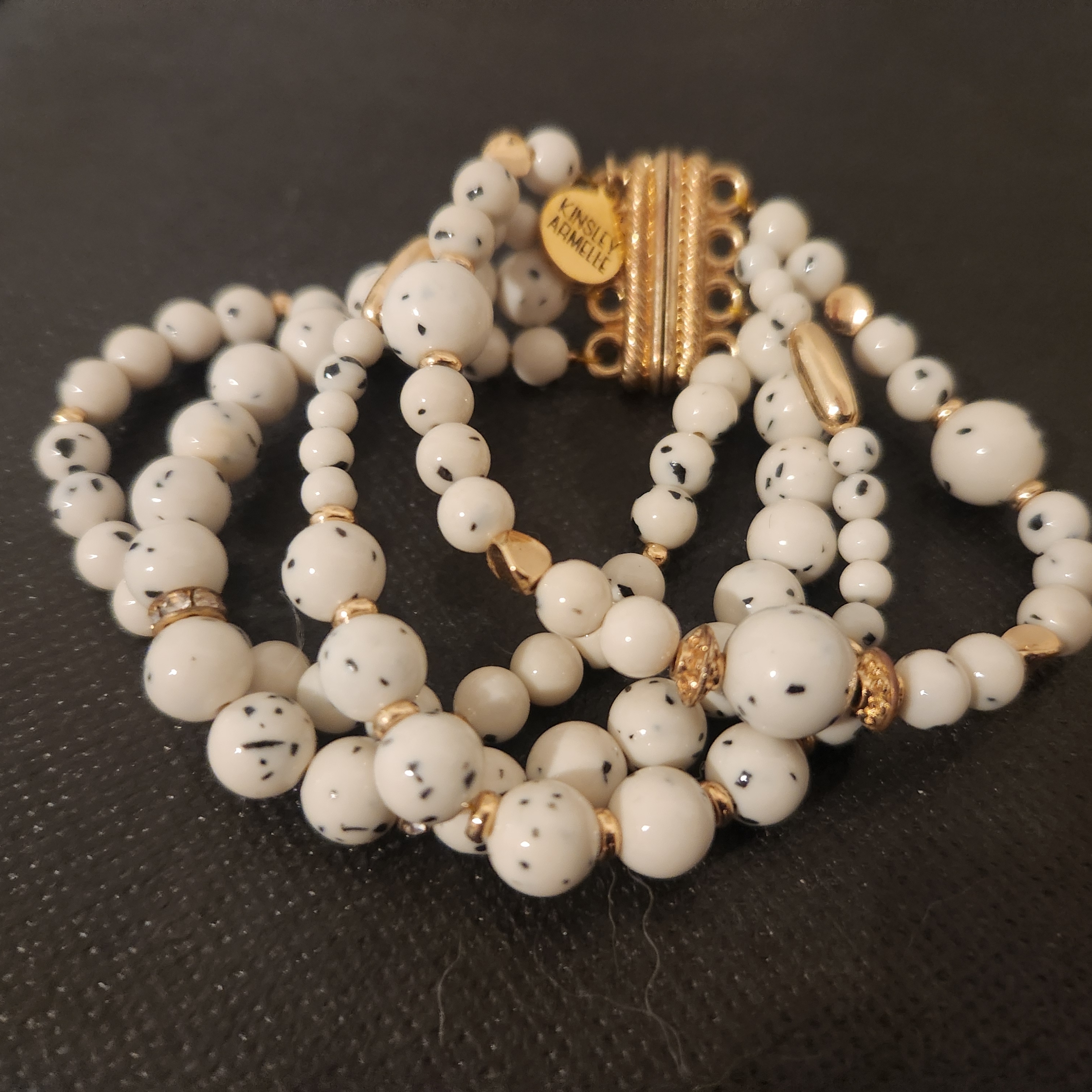 Kinsley Armelle Gold And Speckled White Bracelet